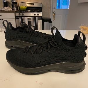 Nike LeBron 15 Low Triple Black. Size 13.